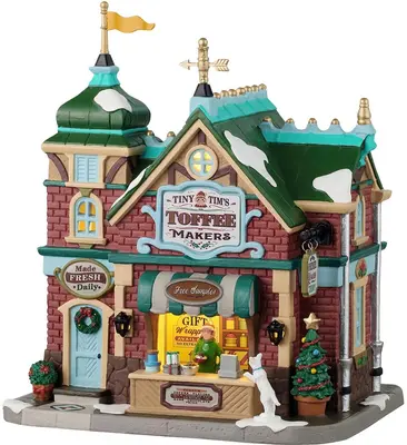 Lemax tiny tim's toffee makers verlicht kersthuisje Caddington Village 2025 - afbeelding 2