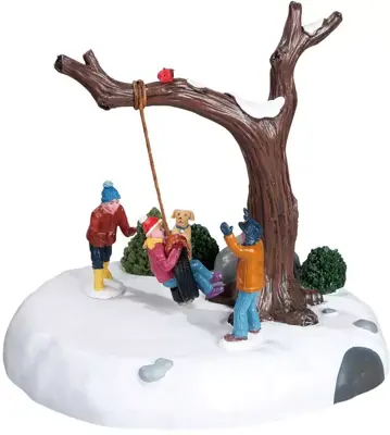 Lemax tire swing twirl bewegend kerstdorp tafereel 2018 - afbeelding 1