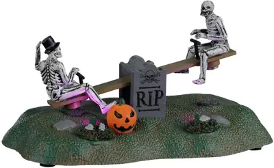 Lemax tombstone see-saw, b/o (4.5v bewegend tafereel Spooky Town 2022 - afbeelding 1