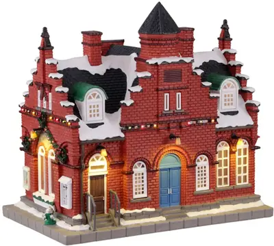 Lemax town offices 1884 verlicht kersthuisje Norman Rockwell 2023 - afbeelding 1