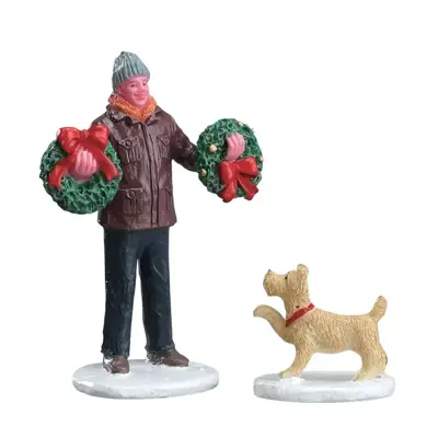 Lemax tree lot figure s/2 kerstdorp figuur type 2 Vail Village 2017 - afbeelding 1
