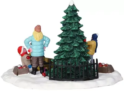 Lemax tree trimming trouble kerstdorp tafereel Vail Village 2015 - afbeelding 4