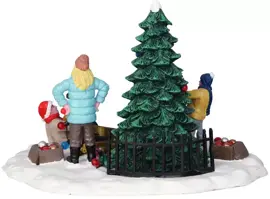 Lemax tree trimming trouble kerstdorp tafereel Vail Village 2015 - afbeelding 4