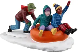 Lemax tubing trio kerstdorp figuur type 3 Vail Village 2023 - afbeelding 1