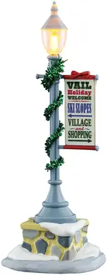 Lemax vail lamp post verlichte straatlantaarn Vail Village 2025 - afbeelding 1