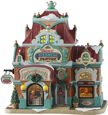 Lemax valerie‘s viennese pastry verlicht kersthuisje Caddington Village 2025 - afbeelding 1