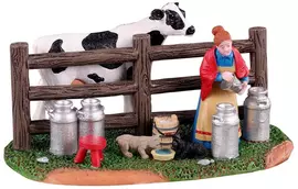 Lemax victorian dairy farmer kerstdorp tafereel Caddington Village 2021 - afbeelding 1