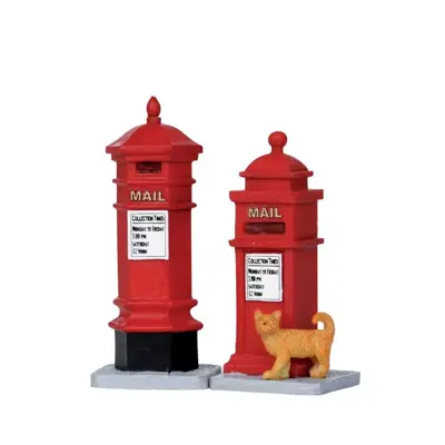 Lemax victorian mailboxes s/2 kerstdorp accessoire Caddington Village 2011 - afbeelding 1