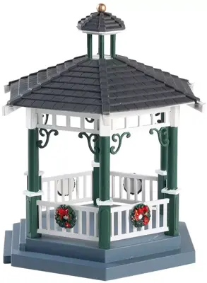 Lemax victorian park gazebo kerstdorp tafereel Caddington Village 2018 - afbeelding 2