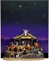 Lemax village bethlehem with background verlicht kerstdorp tafereel 2016 - afbeelding 1