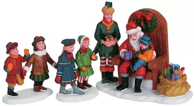 Lemax visiting santa s/3 kerstdorp figuur type 6 Caddington Village 2006 - afbeelding 1