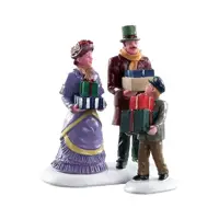 Lemax walking family s/2 kerstdorp figuur type 4 Caddington Village 2018 - afbeelding 1