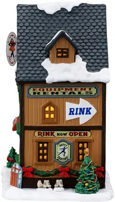 Lemax wally's winter skate shop verlicht kersthuisje Vail Village 2026 - afbeelding 3