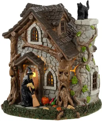 Lemax wanda's cottage verlicht tafereel Spooky Town 2023 - afbeelding 1