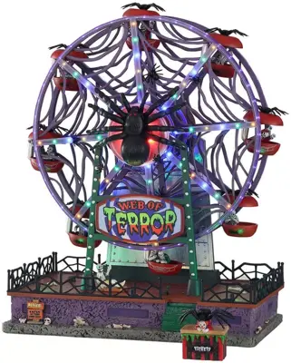 Lemax web of terror ferris wheel bewegend reuzenrad Spooky Town 2021 - afbeelding 1