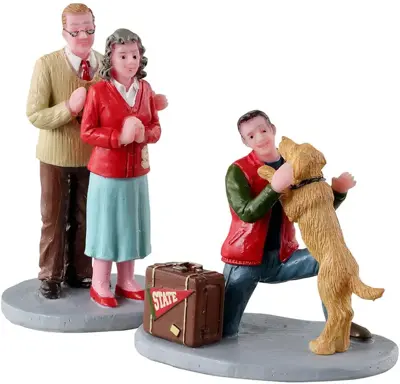 Lemax welcome home, set of 2 kerstdorp figuur type 4 2023 - afbeelding 1