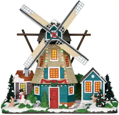 Lemax windmill verlichte facade 2014 - afbeelding 1