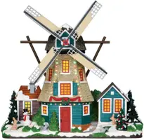 Lemax windmill verlichte facade 2014 - afbeelding 1
