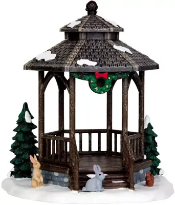 Lemax winter gazebo kerstdorp tafereel Vail Village 2014 - afbeelding 1