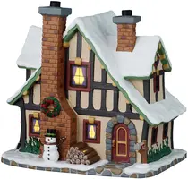 Lemax winter holiday lodge verlicht kersthuisje Caddington Village 2025 - afbeelding 2