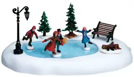 Lemax winter skating bewegende schaatsbaan Caddington Village 2009 - afbeelding 1