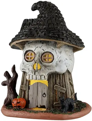 Lemax witch's skull hut verlicht huisje Spooky Town 2026 - afbeelding 1
