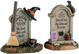 Lemax witch tombstones accessoire Spooky Town 2025 - afbeelding 1