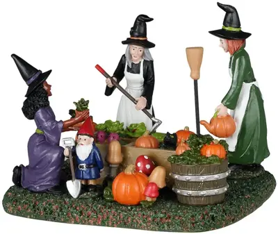 Lemax witches' community garden tafereel Spooky Town 2024 - afbeelding 1