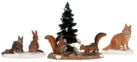 Lemax woodland animals s/4 kerstdorp figuur type 3 Vail Village 2001 - afbeelding 1