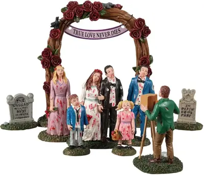 Lemax zombie wedding party, set of 9 tafereel Spooky Town 2022 - afbeelding 5