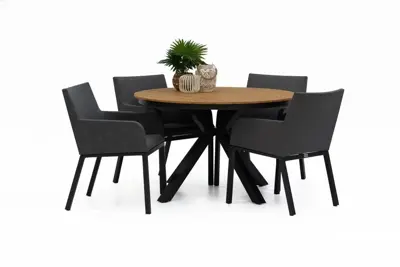 Lesli Living diningset arezzo 120 caster antraciet