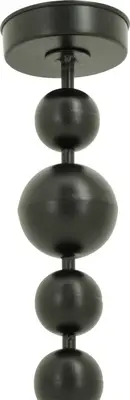Lesli Living kandelaar metaal bollen 11.5x57cm zwart - afbeelding 3