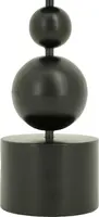 Lesli Living kandelaar metaal bollen 11.5x57cm zwart - afbeelding 2