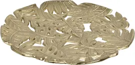 Lesli Living schaal aluminium bladeren 37x4cm goud kopen?