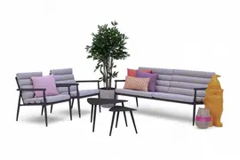 Lesli Living stoel-bank loungeset citrus tefia antraciet - afbeelding 1