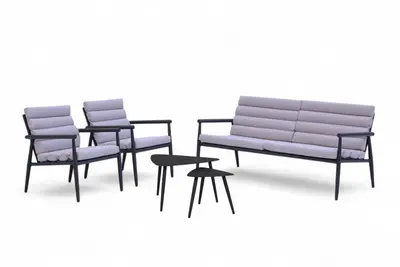 Lesli Living stoel-bank loungeset citrus tefia antraciet - afbeelding 2