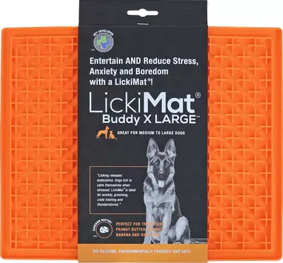 LickiMat hond likmat Buddy XL oranje 30x25 cm
