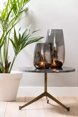 Light & Living bijzettafel metaal lomelo marmer 60x41cm zwart  - afbeelding 7
