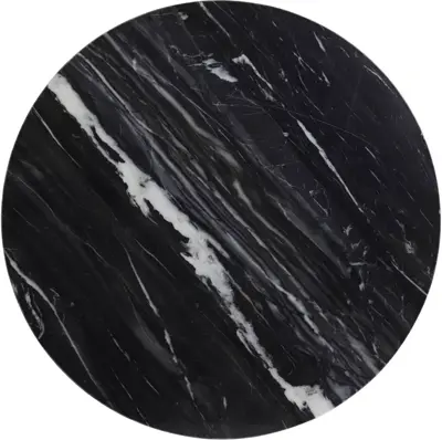 Light & Living bijzettafel metaal lomelo marmer 60x41cm zwart  - afbeelding 3