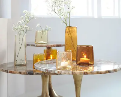 Light & Living bijzettafel metaal rickerd 48x53cm geel  - afbeelding 9