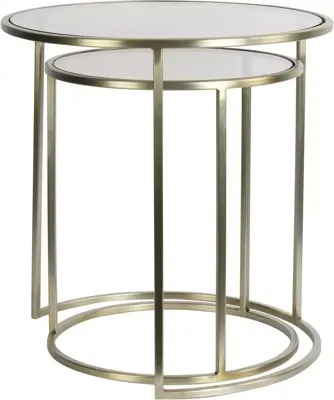Light & Living bijzettafel set van 2 glas duarte goud - afbeelding 5