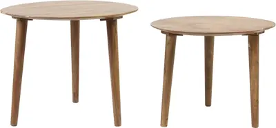 Light & Living bijzettafel set van 2 hout chakir hout - afbeelding 2