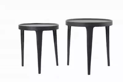 Light & Living bijzettafel set van 2 metaal tobias zwart - afbeelding 4
