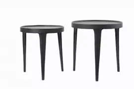 Light & Living bijzettafel set van 2 metaal tobias zwart - afbeelding 4