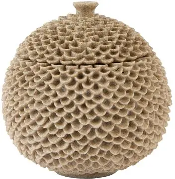 Light & Living deco box keramiek coldros 16.5x16.5x16.5cm zand - afbeelding 1