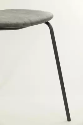 Light & Living eetkamerstoel 58x58x82 cm emma velvet grijs-zwart - afbeelding 7