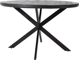 Light & Living eettafel ø140x76 cm yellov hout zwart - afbeelding 6