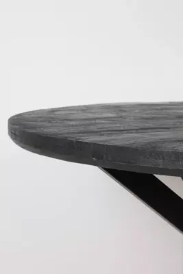 Light & Living eettafel ø140x76 cm yellov hout zwart - afbeelding 2