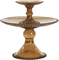 Light & Living etagere glas buronda 25x25x23cm bruin - afbeelding 1