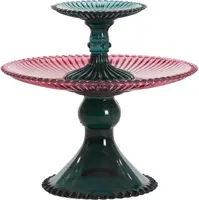 Light & Living etagere glas buronda 25x25x23cm groen - afbeelding 1
